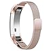 Produktbild Fitbit Alta Armband / Fitbit Alta HR Armband ,Teorder Milanese Loop Metallarmband Magnetverschluss Austauscharmband Edelstahl mit verstellbarem Verschluss Sportarmband für Fitbit Alta HR und Fitbit Alta, Roségold (klein/groß)