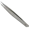 Alis Splinter Tweezer | Handmade Fine Precision Pointed Tweezers for Ingrown Hair, Eyelash Extension, Crafting | Professional Stainless Steel (Silver SS)