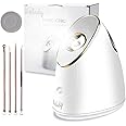Wolady Facial Steamer, Nano Ionic Face Steamer Sauna Hot Mist for Face Spa Moisturzing Opening Pores with 4 Pcs Extraction Tools (White)