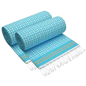 Story@Home Turkish Bath Towel (75 cm x 150 cm) Soft Feel 100% Cotton, Abstract Quick Dry Bath Towels with Lively Colors ,Unique Turkish Towels for Bathroom,Beach, Pool, Spa, Gym (Sky Blue, Pack of 1)