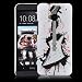 Produktbild HTC One (M7 - neu smartphone 2013) Hülle Hardcase (Harte Rückseite) Hülle Cover - Gitarre Muster Schutzhülle für HTC One (NICHT HTC One X X+ S SV V etc.) - Weiß und Rot, Schwarz