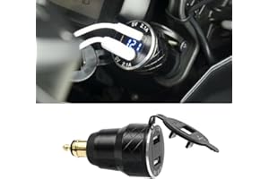NICOLIE Alimentatore Moto Dual USB Caricabatterie Ricambi compatibili con BMW R1250GS Ducati Monster 696 848 Scrambler 800 1100 Multistrada 1200 - Nero