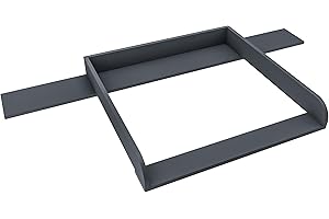 regalik Wickelaufsatz mit Platte für Hemnes von IKEA, Wickeltischaufsatz für 50x160 cm Kommoden, Abnehmbar Wickelkommode aufsatz, Abgerundeten Frontplatten, Graphite, 2 mm ABS-Material