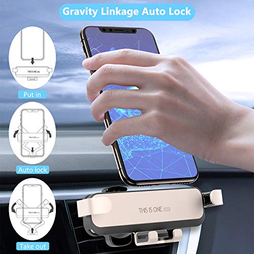 AUCHIKU Handyhalter fürs Auto,Handyhalterung Auto Lüftung Universale KFZ Handy Halter Schwerkraft Autohalterung Smartphone Halterung für iPhone,Samsung,Huawei Usw - Schwarz – Bild 3