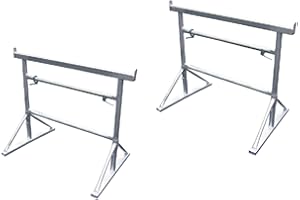 TOPTOWER No 2 Builders Trestles (Pair) Galvanised Finish Swivel Leg 450 Kilos SWL - Industrial Use