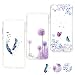 Produktbild Huawei Honor 9 Lite Handyhülle, 3X TPU Gemalt Hülle Case Schale Schutzhülle handytasche Stoßdämpfung Cover, Farbige Feder + lila Löwenzahn + Schmetterlingsblume