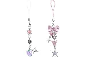 Nayyana Lot de 2 pendentifs Y2K pour téléphone portable, accessoires pour sac de téléphone portable, porte-clés, pendentif d'appareil photo