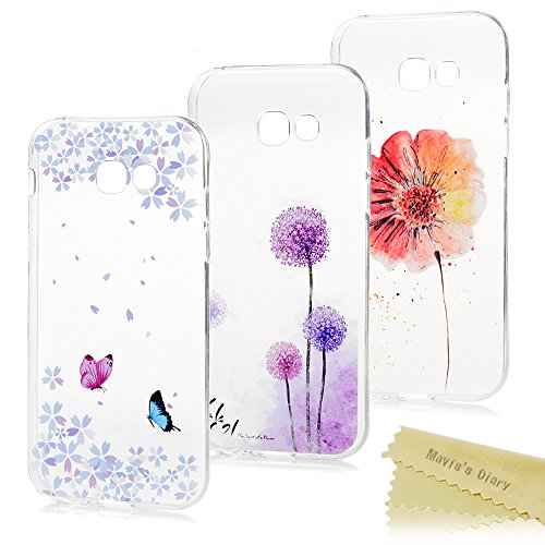 3X Funda Silicona para Samsung Galaxy A5 2017  Gel TPU Ultra Slim - Mavis s Diary Suave Cover Carcasa Case Bumpara Shock-Absorci  n y Anti-Ara  azos - Funda Hecho para Samsung Galaxy A5 2017