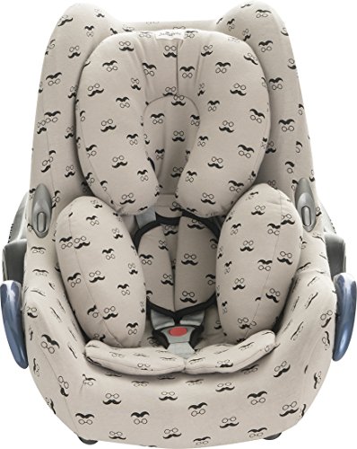 Janabebe® – Baumwollbezug Mr Mustache Maxi -Cosi Cabriofix, Citi, Streety.fix, Jané Koos, Abdeckung Stubenwagen , Autositz , + Schutz Gurtzeug, - 9