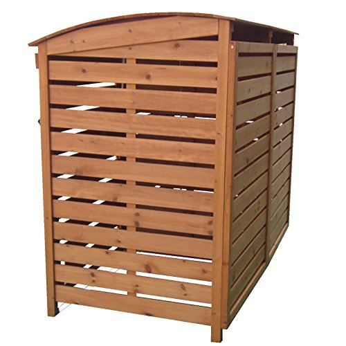 Mülltonnenverkleidung mit Rückwand 2 Mülltonnen 240l Mülltonnenbox Holz Müllcontainer Mülltonnenschrank - 4