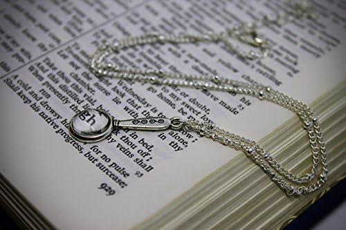 Speculum Necklace - Miniature Magnifying Glass / Reading Book Novel Lover Unique Present Gift