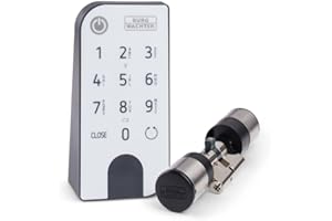 BURG-WÄCHTER Elektronisches Türschloss, Zylinder und Keypad, Öffnung mit App, Pincode oder Funkschlüssel, ENTRYeasy 7601 PIN, Schwarz/Edelstahl Tastenfeld