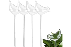 Velidy 4 Pack Plant Waterer Self Watering Globes,Bird Shape Hand Blown Transparent Mini Durable Clear Glass Aqua Bulbs