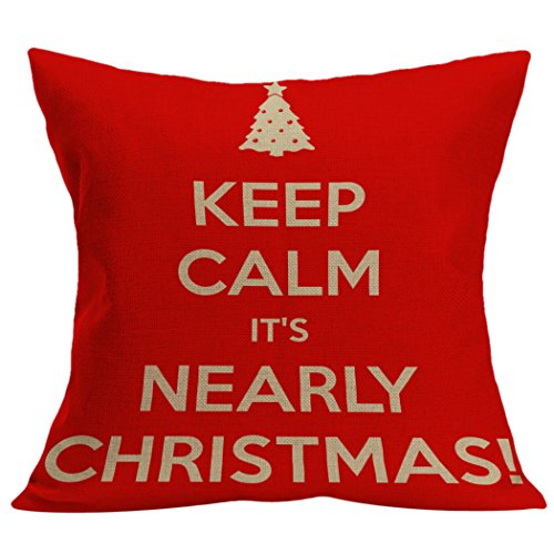 Funpa Weihnachten Throw Pillowcase, 4 Stück Kissenbezug Dekorative Kissen für Weihnachten