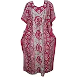 Indiatrendzs Women Caftan Dress Cotton Sleepwear Kimono Batik Kaftan Nighty 58"