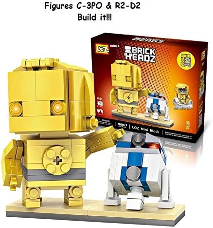 By channeltoys - Set of 2pcs Star Wars figures - C-3PO &amp; R2-D2 - Building block - Star wars minifigures - 7cm - Box &amp; Manual worker - by channeltoys