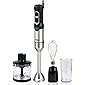 Inalsa Hand Blender Robot INOX 1000 Powerful 3 in 1 | Chopper / Whisker | Silent 1000 Watt DC Motor | Variable Speed | 600 ml Multipurpose Jar |LED Light | 2 Yr. Warranty | (Silver/Black)