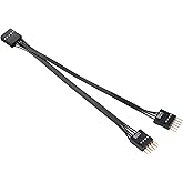 MZHOU Motherboard 9-PIN USB2.0 Header Splitter, USB 9PIN to Dual 9PIN Extension Port,USB 9PIN Header 1 to 2 Extension Hub Spl