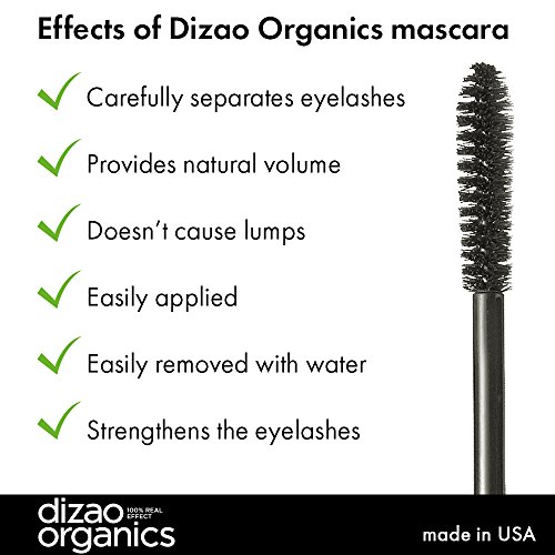 Dizao 95% Organische Feuchtigkeitsspendende Schwarze Mascara mit dem Organischen Extrakt von Reiskleie und Kaffeebohnen - 4