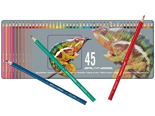 Preisvergleich Produktbild Bruynzeel - 45 Basisbuntstifte in einer Chameleonblechverpackung