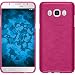 Produktbild PhoneNatic Case für Samsung Galaxy J5 (2016) J510 Hülle Silikon pink brushed + 2 Schutzfolien