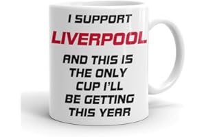 VIROSA Funny Football Mug – “Only Cup I’ll Be Getting This Year” – Gift for Liverpool Fans, Dad, Friend or Colleague – 11oz Ceramic Coffee Cup – Funny Xmas, Birthday, Father’s Day Present