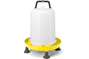 Zootec Abbeveratoio a sifone in plastica con Manico e Piedini. capacità 15 Litri. Ideale per Galline, Pulcini, Anatre e avicoli Simili. Predisposto per Essere appesa nel pollaio.