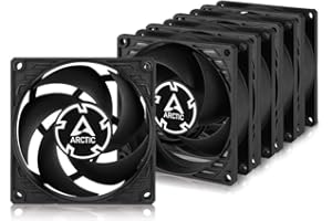 ARCTIC P8 PWM PST (5 Pezzi) - 80 mm Ventola PC, PWM Sharing Technology, Pressione Statica, Connessione PST, Velocità 200-3000 RPM, 0,3 Sone - Nero