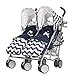 Obaby Leto Plus Twin Stroller with Footmuffs - ZigZag Navy