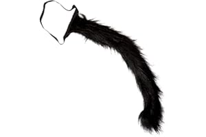 SHOPERAMA Biegsamer Fell-Schwanz für Katze Schwarz 58 cm Kostüm-Zubehör gestiefelter Kater Langer