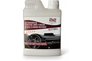 SCQ SOLUCIONES CON QUÍMICA Renovador de plásticos y Gomas para coches | Restaurador de plásticos automoviles | Restaura gomas envejecidas Recupera brillo interior y exteriror | abrillantador de goma, caucho y plastico 500 ml