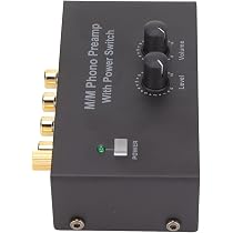 Preamplificatore Phono T14 Con Controllo Alti/Bassi | Uscita AV Stereo E Jack Cuffie 3.5mm Per Giradischi MM/MC