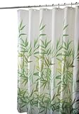 InterDesign Anzu Duschvorhang | waschbarer Duschvorhang in 183,0 cm x 183,0 cm | mit floralem Duschvorhang Motiv | Polyester grün