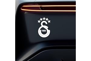 GENERISCH Galatasaray Logo 5 Sterne Aufkleber weiß 14 x 8 cm CIMBOM Türkiye 5 Yildiz Sampiyon