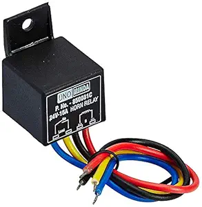 Uno Minda 850081C Horn Relay - (PMP Type) - with 4 Wires - 24V/15A - Waterproof for-Universal