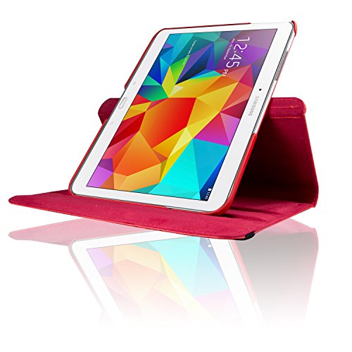 Samsung Galaxy Tab 4 10.1 Hülle, SAVFY®Ultra Slim Samsung Galaxy Tab 4 10.1 Zoll Case 360 Grad Drehung Schutztasche Kunstleder Schutzhülle mit Auto Schlaf / Wach Funktion inkl. Eingabestift und Schutzfolie (für Tab 4 10.1″ T530/T531/T535)-rot - 5