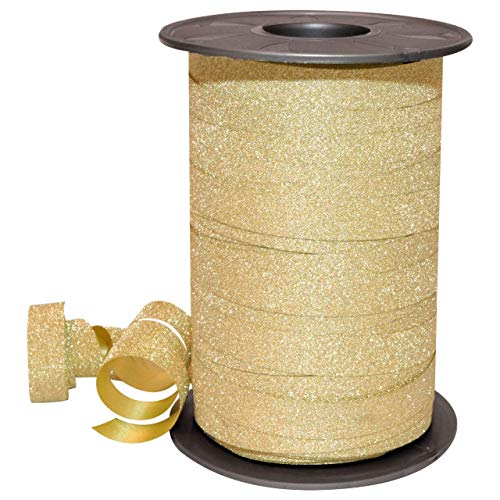 Prasent-Rotolo da 100 m, 10 mm, in Polipropilene, con Brillantini, Colore: Oro
