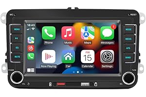 Automodz for Volkswagen VW Wireless Apple CarPlay Android Auto MirrorLink Double Din Car Stereo, 7 Inch Display with Bluetooth, Golf MK5 6 Passat Caddy Polo Tiguan Scirocco Octavia Fabia Seat Leon