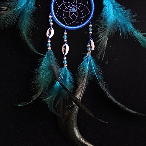 Ailiebhaus Traumfänger Handgemachte Anhänger fuer Zimmer Auto Deko (Blau) - 4