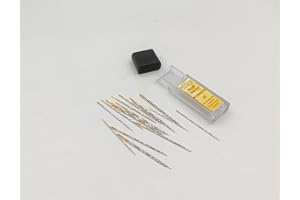 MERCERÍA SUANCES 20 agujas de coser a mano de acero inoxidable con ojo dorado, surtido con los tamaños más utilizados por costureras y sastres, con tubo para guardar las agujas.