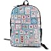 Produktbild Hipiyoled Laptop Rucksack Star Spangled Patchwork Streifen Blau Computer Tasche College School Rucksack Frauen Männer