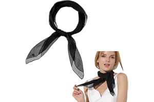 BEYEQCEZ Bufanda Estilo Seda Satén A Rayas | Pañuelo Mujer Multiusos | Pañuelos Cuello Verano | Pañoleta Mujer De Verano | Foulard Mujer damas paño en seda negro unicolor - paño pañuelo tamaño 65 cm x 56 cm