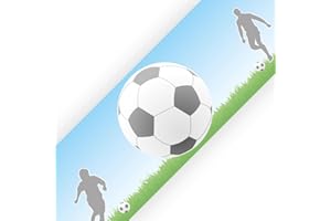 SuperDuperDecor - Football - Bedroom Wall Border - Eco Friendly 1.3m Self Adhesive Strips - Blue Sky