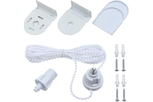 Pilikoll Roller Blind Brackets 32mm Fittings Kit, Curtain Blind Replacement Accessories With Beaded Chain & Screws for Fixing Blinds Shades Windows