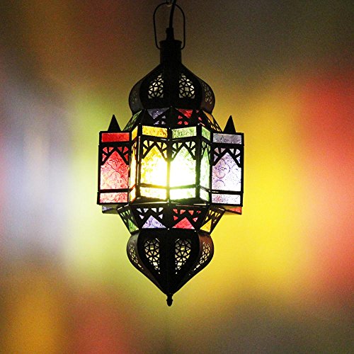 Orientalische Lampe Cerin 50cm marokkanische Hängelampe arabische Glaslampe Orientleuchte - 2