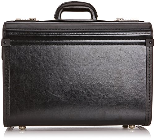 Preisvergleich Produktbild Schwarzer Aktenkoffer aus echtem Leder