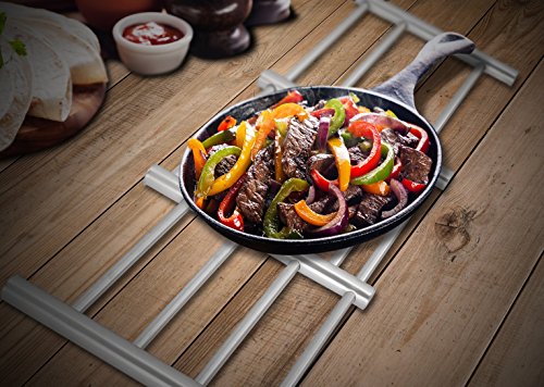 Ausziehbarer Topfuntersetzer aus Edelstahl im größenverstellbaren Design 20 x 22 – 37 cm - 3