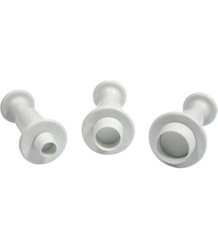 Lot De 4 Emporte-pièces à Poussoir PME En Forme De Fleur - Tailles 6, 10, 13, 25 Mm - Pour Pâte à Sucre, Gumpaste, Argile