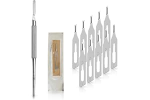 ‎MAY May Set 10 x Hohlmeißelklingen Figur 1 einzeln steril verpackt + 1 x Skalpellhalter aus Edelstahl