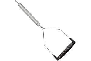 KitchenCraft Professional Potato Masher with Non Stick Safe Nylon Head, Stainless Steel, 28 cm, Silver/Black